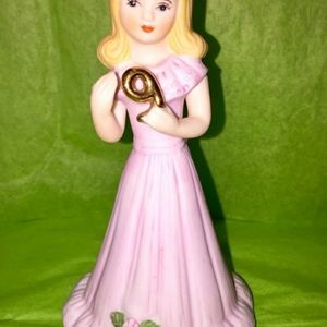 Vintage Enesco 1981 Growing Up Birthday Girls Age 9 Collectible Figurine